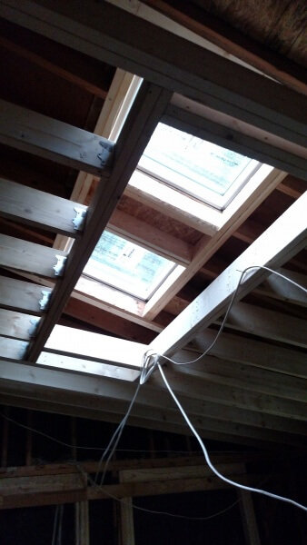 Skylight being installed by DiFabion Remodeling