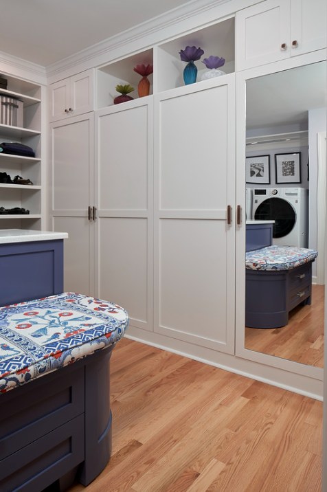 Master closet remodel with floor-to-ceiling storage