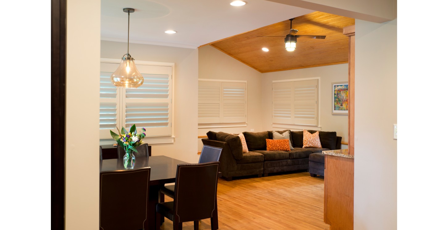 Home addition with a living room and dining area