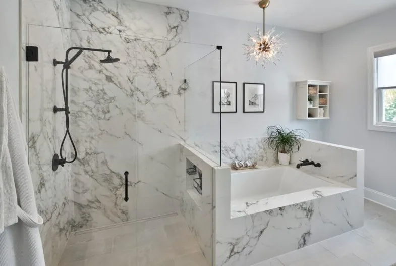 all marble bathroom remodel