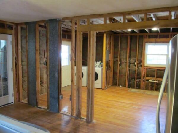 mechanical lines and framing of a project in progress